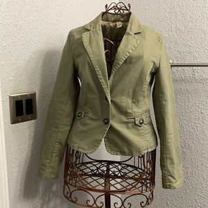 Old Navy Womens Jacket Size Small Khaki Green Cotton Single Breasted